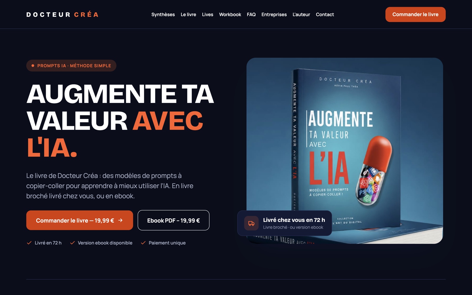Page d'accueil du site Docteur Créa